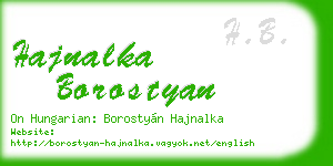 hajnalka borostyan business card