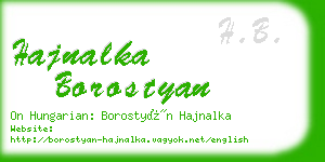 hajnalka borostyan business card